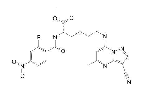 (S)-METHYL-6-(3-CYANO-5-METHYLPYRAZOLO-[1,5-A]-PYRIMIDIN-7-YLAMINO)-2-(2-FLUORO-4-NITROBENZAMIDE)-HEXANOATE