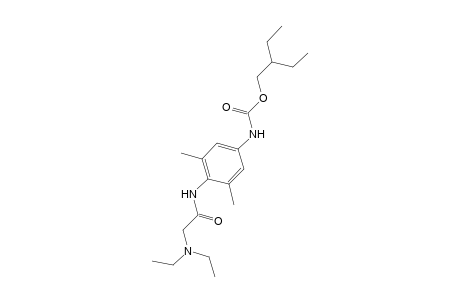 4-[2-(diethylamino)acetamido]-3,5-dimethylcarbanilic acid, 2-ethylbutyl ester