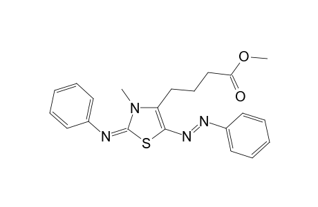 Methyl 4-[2'-phenylimino-5'-phenylazo-3'-methyl-.delta(4).-thiazolin-4'-yl]-butanoate