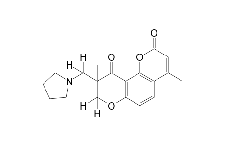 8,9-dihydro-4,9-dimethyl-9-[(1-pyrrolidinyl)methyl]-2H,10H-benzo[1,2-b:3,4-b']dipyran-2,10-dione