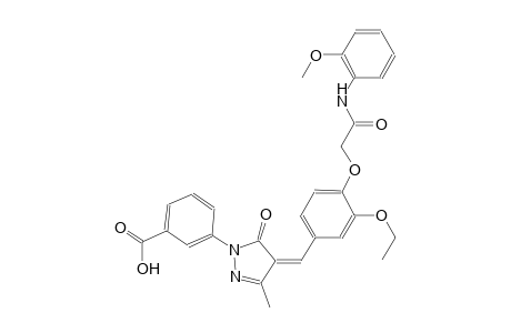 3-((4Z)-4-{3-ethoxy-4-[2-(2-methoxyanilino)-2-oxoethoxy]benzylidene}-3-methyl-5-oxo-4,5-dihydro-1H-pyrazol-1-yl)benzoic acid