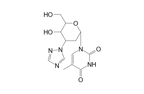 1-[2,3-Dideoxy-3-(1,2,4-triazol-1-yl).beta.,D-arabinohexopyranosyl]thymine