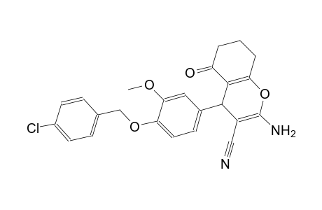 2-amino-4-{4-[(4-chlorobenzyl)oxy]-3-methoxyphenyl}-5-oxo-5,6,7,8-tetrahydro-4H-chromene-3-carbonitrile