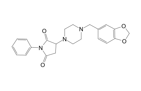 2,5-Pyrrolidinedione, 3-[4-(1,3-benzodioxol-5-ylmethyl)-1-piperazinyl]-1-phenyl-