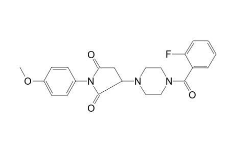 Pyrrolidine-2,5-dione, 3-[4-(2-fluorobenzoyl)-1-piperazinyl]-1-(4-methoxyphenyl)-