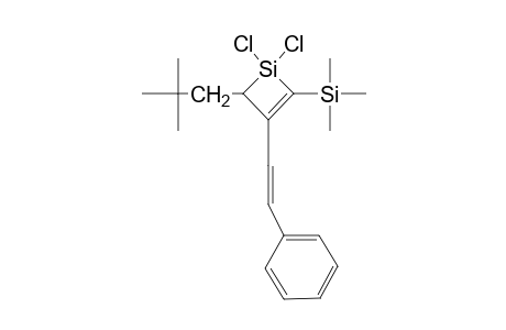 E-1,1-DICHLORO-2-TRIMETHYLSILYL-3-(2'-PHENYLETHENYL)-4-NEOPENTYL-1-SILACYCLOBUT-2-ENE