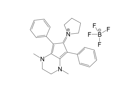 1-(1,4-Dimethyl-5,7-diphenyl-1,2,3,4-tetrahydro-6H-cyclopenta[b]pyrazin-6-ylidene)pyrrolidin-1-ium tetrafluoroborate