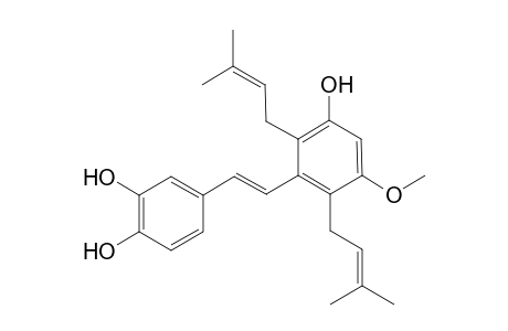 Artochamin G [(E)-4-[3-hydroxy-5-methoxy-2,6-bis(3-methylbut-2-enyl)styryl]benzene-1,2-diol]