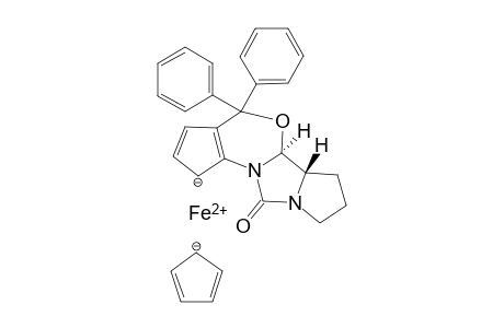 (+)-(6aS,6bS)-5,5-diphenyl-6b,7,8,9-tetrahydro-5H-(Sp-ferroceno)[d]pyrrolo[1',2':3,4]imidazo[5,1-b][1,3]oxazin-11(6aH)-one