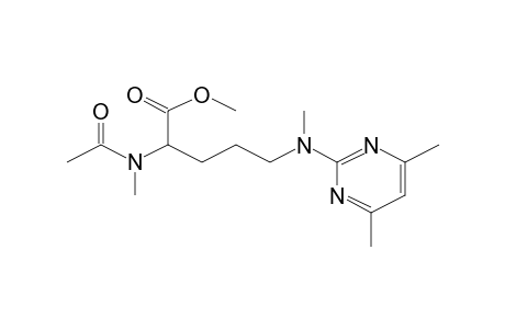 2-[acetyl(methyl)amino]-5-[(4,6-dimethyl-2-pyrimidinyl)-methylamino]pentanoic acid methyl ester