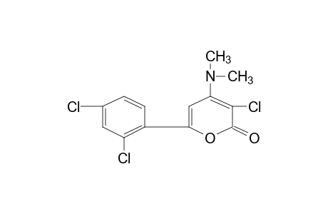 3-chloro-6-(2,4-dichlorophenyl)-4-(dimethylamino)-2H-pyran-2-one