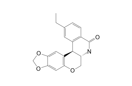 (+-)-Trans-11-ethyl-2,3-methylenedidioxy-6a,12b-dihydro-6H-chromeno[3,4-c]isoquinoline-8-one