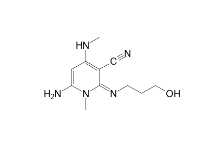 6-amino-1,2-dihydro-2-[(3-hydroxypropyl)imino]-1-methyl-4-(methylamino)nicotinonitrile