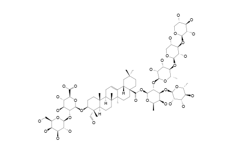 #10;GOYASAPONIN-II;28-O-BETA-D-XYLOPYRANOSYL-(1->3)-BETA-D-XYLOPYRANOSYL-(1->4)-ALPHA-L-RHAMNOPYRANOSYL-(1->2)-[ALPHA-L-RHAMNOPYRANOSYL-(1->3)]-BETA-D-FUCOPYRA