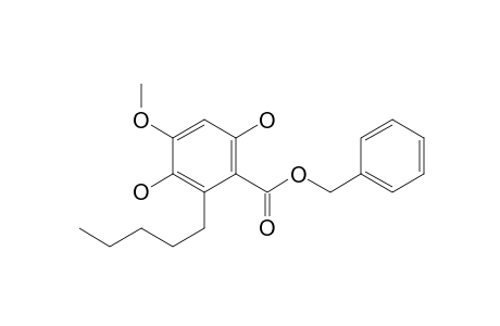 (Phenylmethyl) 4-methoxy-3,6-bis(oxidanyl)-2-pentyl-benzoate