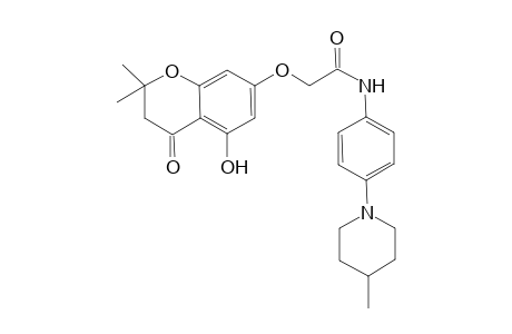 2-[(5-hydroxy-2,2-dimethyl-4-oxo-3,4-dihydro-2H-chromen-7-yl)oxy]-N-[4-(4-methyl-1-piperidinyl)phenyl]acetamide