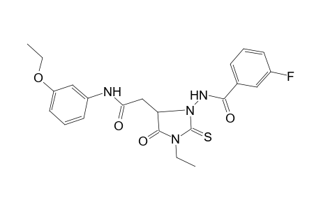 N-[3-ethyl-4-keto-5-[2-keto-2-(m-phenetidino)ethyl]-2-thioxo-imidazolidin-1-yl]-3-fluoro-benzamide