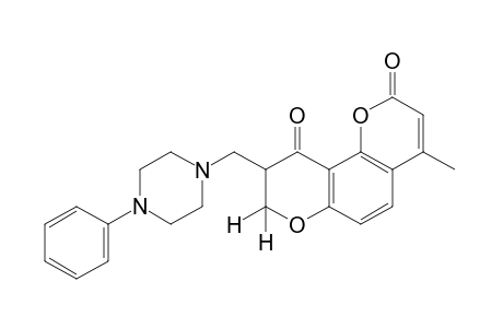 8,9-dihydro-4-methyl-9-[(4-phenyl-1-piperazinyl)methy]-2H, 10H-benzo[1,2-b.3,4-b']dipyran-2,10-dione