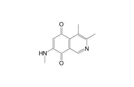 MANSOURAMYCIN_A;7-METHYLAMINO-3,4-DIMETHYLISOQUINOLINE-5,8-DIONE