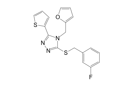 3-fluorobenzyl 4-(2-furylmethyl)-5-(2-thienyl)-4H-1,2,4-triazol-3-yl sulfide