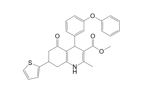 2-Methyl-5-oxo-4-(3-phenoxyphenyl)-7-thiophen-2-yl-4,6,7,8-tetrahydro-1H-quinoline-3-carboxylic acid methyl ester