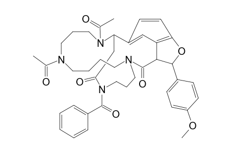 4H-1,16-Etheno-5,15-(propaniminoethano)furo[3,4-l][1,5,10]triazacyclohexadecine-4,21-dione, 10,14-diacetyl-22-benzoyl-3,3a,6,7,8,9,10,11,12,13,14,15-dodecahydro-3-(4-methoxyphenyl)-