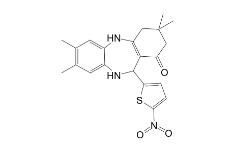 1H-dibenzo[b,e][1,4]diazepin-1-one, 2,3,4,5,10,11-hexahydro-3,3,7,8-tetramethyl-11-(5-nitro-2-thienyl)-
