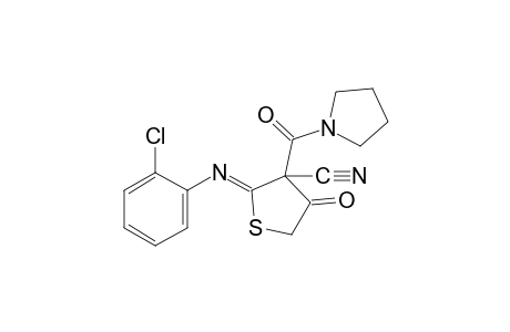 2-[(o-chlorophenyl)imino]-4-oxo-3-[(1-pyrrolidinyl)carbonyl]tetrahydro-3-thiophenecarbonitrile
