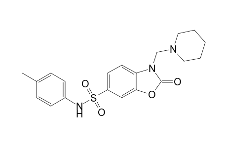 2-keto-3-(piperidinomethyl)-N-(p-tolyl)-1,3-benzoxazole-6-sulfonamide
