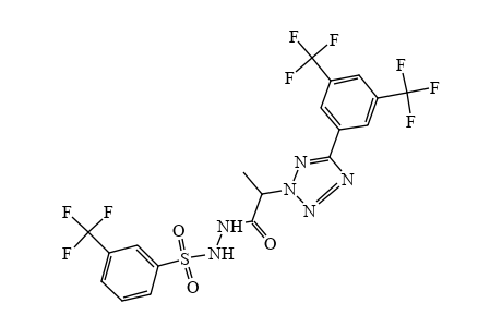1-{2-[5-(alpha,alpha,alpha,alpha',alpha',alpha'-hexafluoro-3,5-xylyl)-2H-tetrazol-2-yl]propionyl}-2-[(alpha,alpha,alpha-trifluoro-m-tolyl)sulfonyl]hydrazine