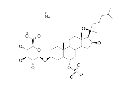 DOWNEYOSIDE-K;3-BETA-O-(BETA-D-GLUCURONOPYRANOSYL)-(20S)-16-BETA,20-DIHYDROXY-5-ALPHA-CHOLEST-9(11)-EN-6-ALPHA-YL-SULFATE