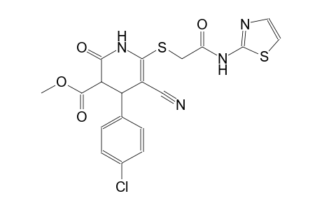 4-(4-Chlorophenyl)-5-cyano-2-keto-6-[[2-keto-2-(thiazol-2-ylamino)ethyl]thio]-3,4-dihydro-1H-pyridine-3-carboxylic acid methyl ester