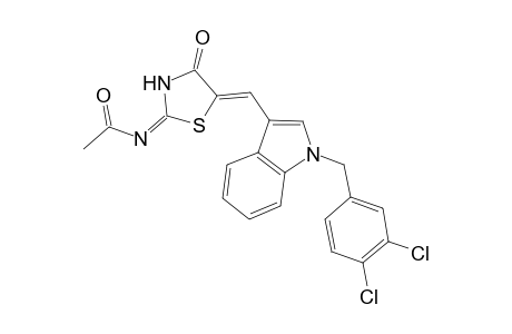 acetamide, N-[(2E,5Z)-5-[[1-[(3,4-dichlorophenyl)methyl]-1H-indol-3-yl]methylene]-4-oxothiazolidinylidene]-