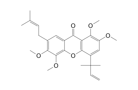 1,2,5,6-TETRAMETHOXY-4-(1,1-DIMETHYL-2-PROPENYL)-7-(3-METHYL-2-BUTENYL)-XANTHONE