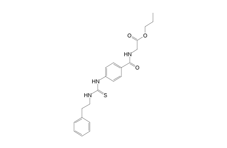 p-(3-phenethyl-2-thioureido)hippuric acid, propyl ester
