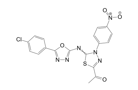 1-(5-((5-(4-Chlorophenyl)-1,3,4-oxadiazol-2-yl)imino)-4-(4-nitrophenyl)-4,5-dihydro-1,3,4-thiadiazol-2-yl)ethanone