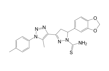 5-(Benzo[d][1,3]dioxol-5-yl)-4,5-dihydro-3-(5-methyl-1-p-tolyl-1H-1,2,3-triazol-4-yl)pyrazole-1-carbothioamide