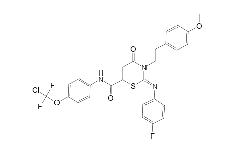 2-(4-Fluoro-phenylimino)-3-[2-(4-methoxy-phenyl)-ethyl]-4-oxo-[1,3]thiazinane-6-carboxylic acid [4-(chloro-difluoro-methoxy)-phenyl]-amide