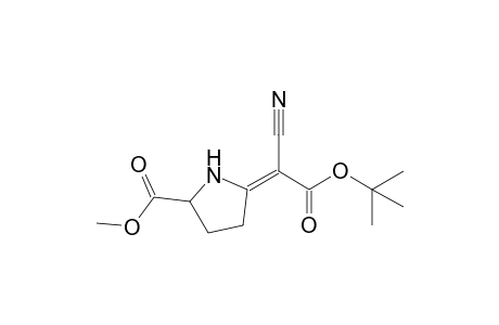 Acetic acid, 2-cyano-2-(5-carbmethoxypyrrolidine-2-ylidene)-, t-butyl ester