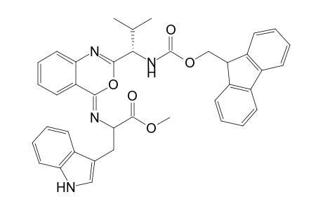 N-{2-[(S)-1-N-[(9H)-Fluoren-9-ylmethoxy)carbonyl]amino-2-methylpropyl]-4H-3,1-benzoxazin-4-ylidene}-D-tryptophan methyl ester