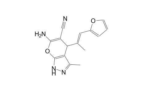 pyrano[2,3-c]pyrazole-5-carbonitrile, 6-amino-4-[(E)-2-(2-furanyl)-1-methylethenyl]-1,4-dihydro-3-methyl-