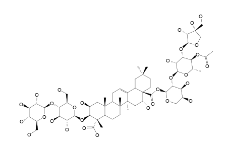 AGERATOSIDE-A2;3-O-[0-BETA-D-GLUCOPYRANOSYL-(1->4)-BETA-D-GLUCOPYRANOSYL]-ZANHIC-ACID-28-O-BETA-D-APIOFURANOSYL-(1->3)-O-(4-O-ACETYL)-ALPHA-L-RHAMN