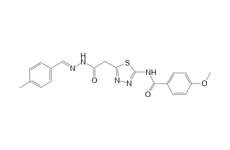 4-methoxy-N-(5-{2-[(2E)-2-(4-methylbenzylidene)hydrazino]-2-oxoethyl}-1,3,4-thiadiazol-2-yl)benzamide