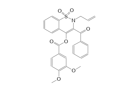 2-allyl-3-benzoyl-1,1-dioxido-2H-1,2-benzothiazin-4-yl 3,4-dimethoxybenzoate