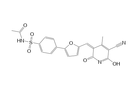 N-acetyl-4-{5-[(Z)-(5-cyano-6-hydroxy-4-methyl-2-oxo-3(2H)-pyridinylidene)methyl]-2-furyl}benzenesulfonamide