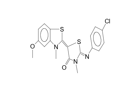 2-(4-chlorophenylimino)-3-methyl-5-(3-methyl-5-methoxy-2,3-dihydro-1,3-benzothiazol-2-idene)-1,3-thiazolidin-4-one