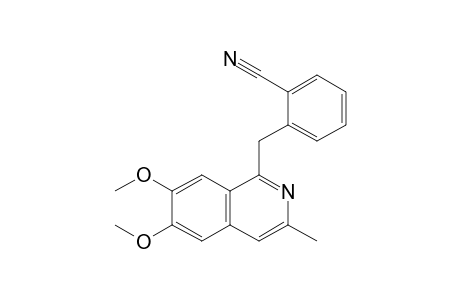 2-(6,7-DIMETHOXY-3-METHYLISOQUINOLIN-1-YLMETHYL)-BENZONITRILE