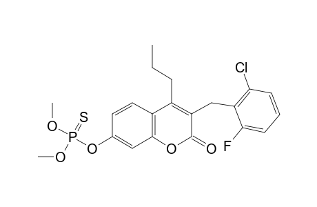 3-(2-chloro-6-fluorobenzyl)-7-hydroxy-4-propylcoumarin, O-ester with O,O-dimethyl phosphorothioate