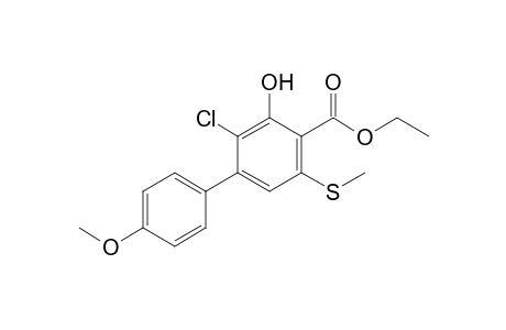 Ethyl 3-chloro-2-hydroxy-4-(p-methoxyphenyl)-6-(methylthio)benzoate