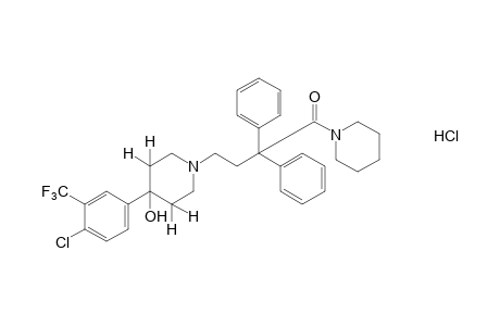 4-(4-CHLORO-alpha,alpha,alpha-TRIFLUORO-m-TOLYL)-1-(3,3-DIPHENYL-4-OXO-4-PIPERIDINOBUTYL)-4-PIPERIDINOL, MONOHYDROCHLORIDE